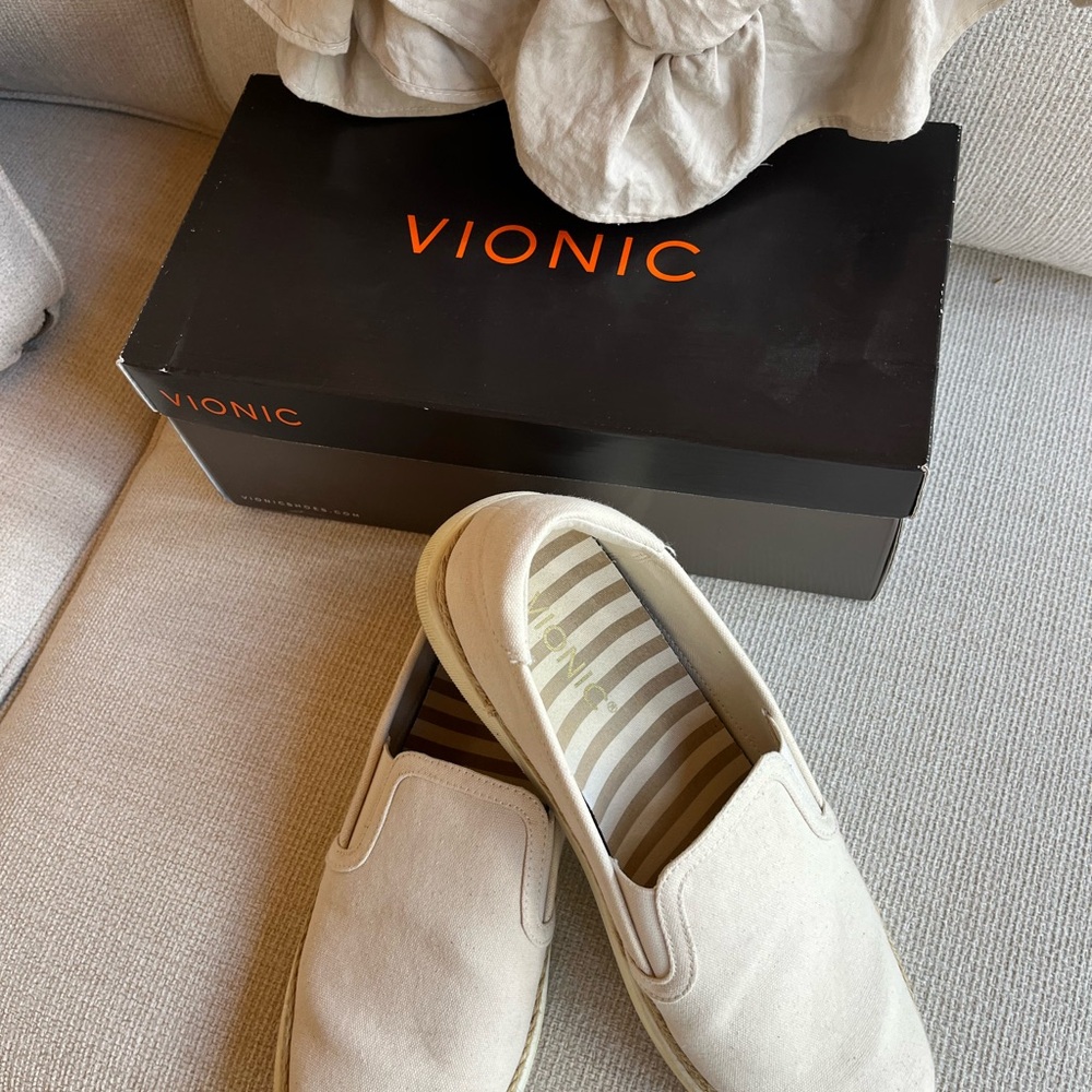 Vionic Cream Slip-On Loafers for Effortless Style